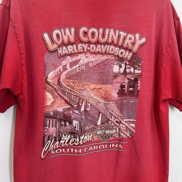 Harley Davidson - Low Country Charlestown South Carolina Faded Out T Shirt Large - Picture 11 of 13
